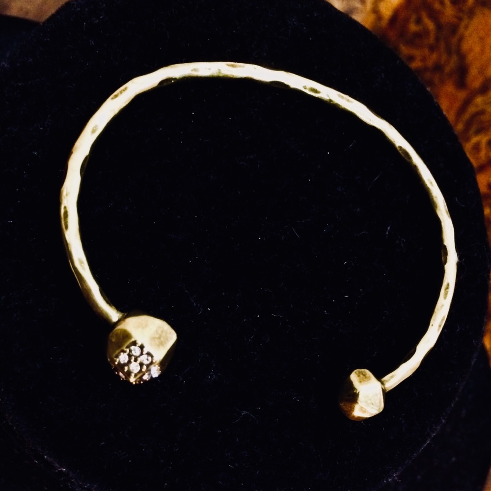Silpada Cuff “On the Dot” Gold Brass Paved Crystal